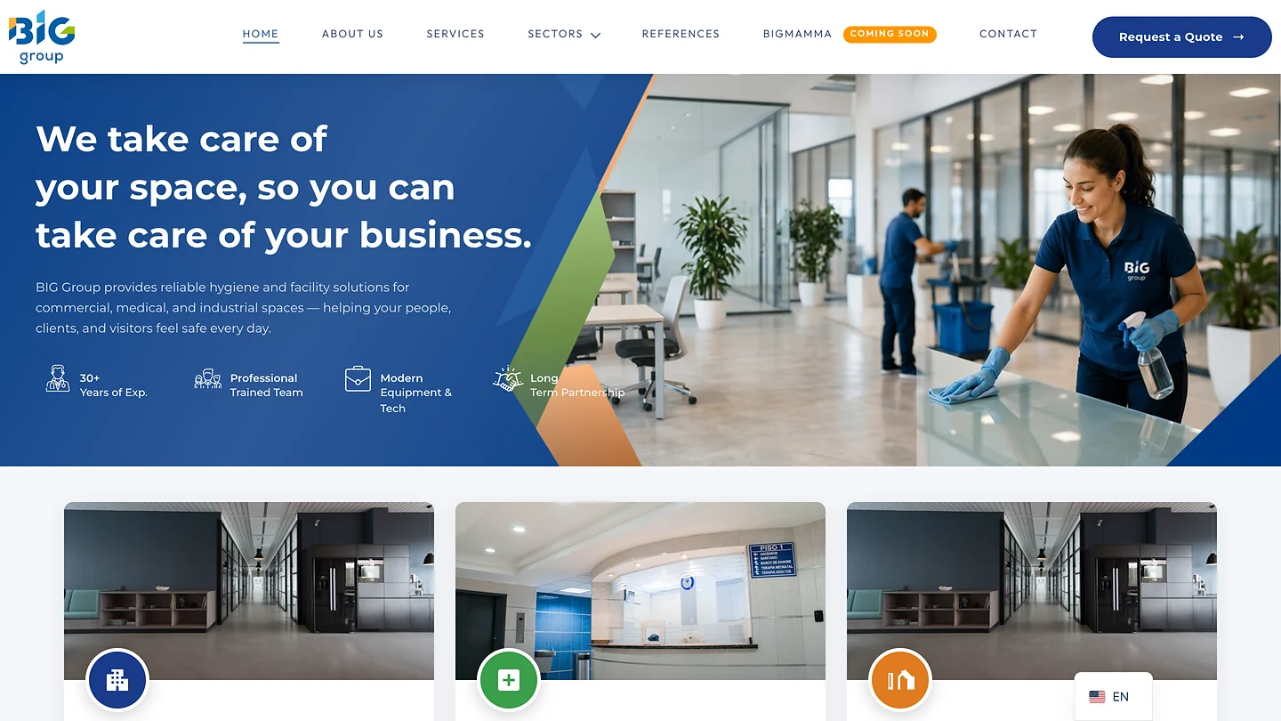 BIGGroup — korporativna platforma za facility i hygiene sektor