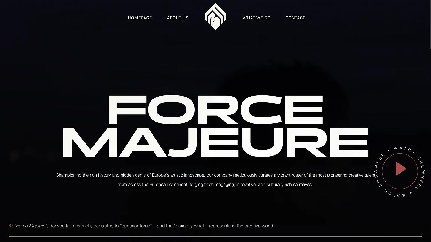 Force M Studios — portfolio sajt za američku produkcijsku kuću